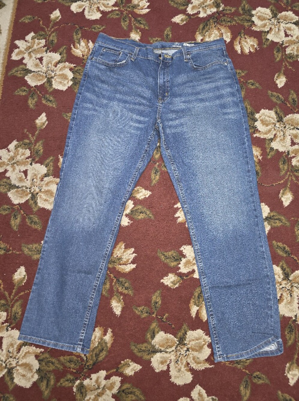George Men’s Athletic Jeans Blue with Gold Stitching